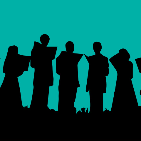 Silhouette of choir singers