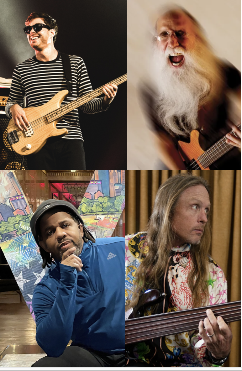 Bass Jam Members Joe Dart, Lee Sklar, Victor Wooten and Steve Bailey.