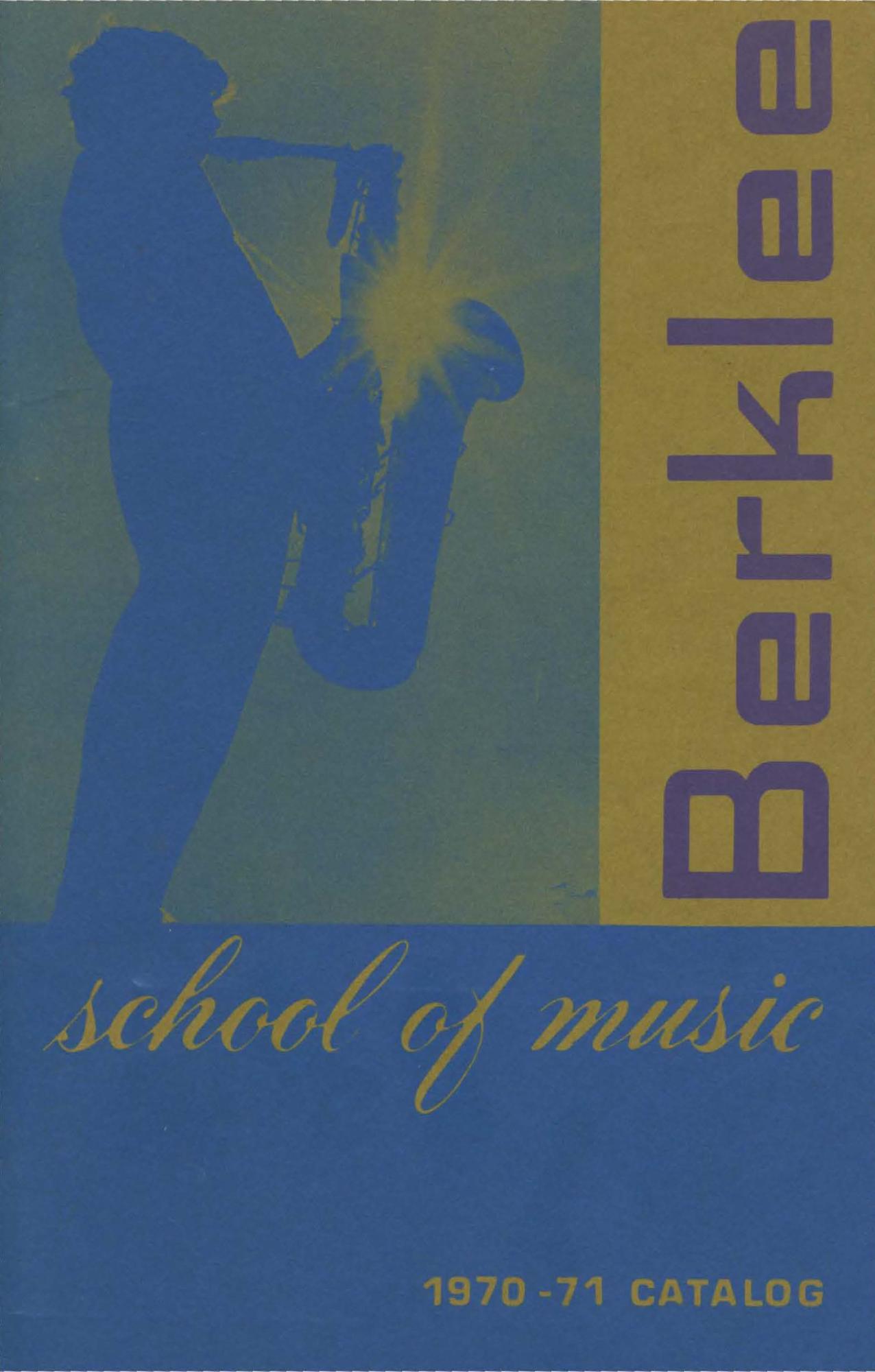 Berklee School of Music bulletin from 1970–1971